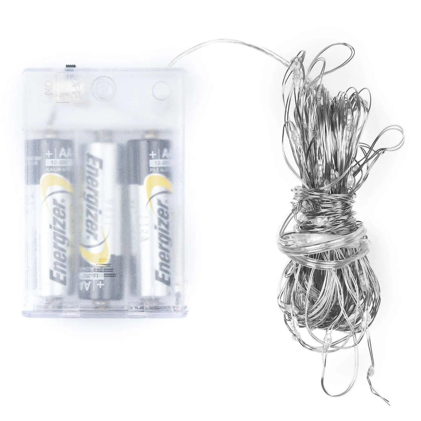 100 LED Battery Micro Lights Silver Wire 10m Makur Interior