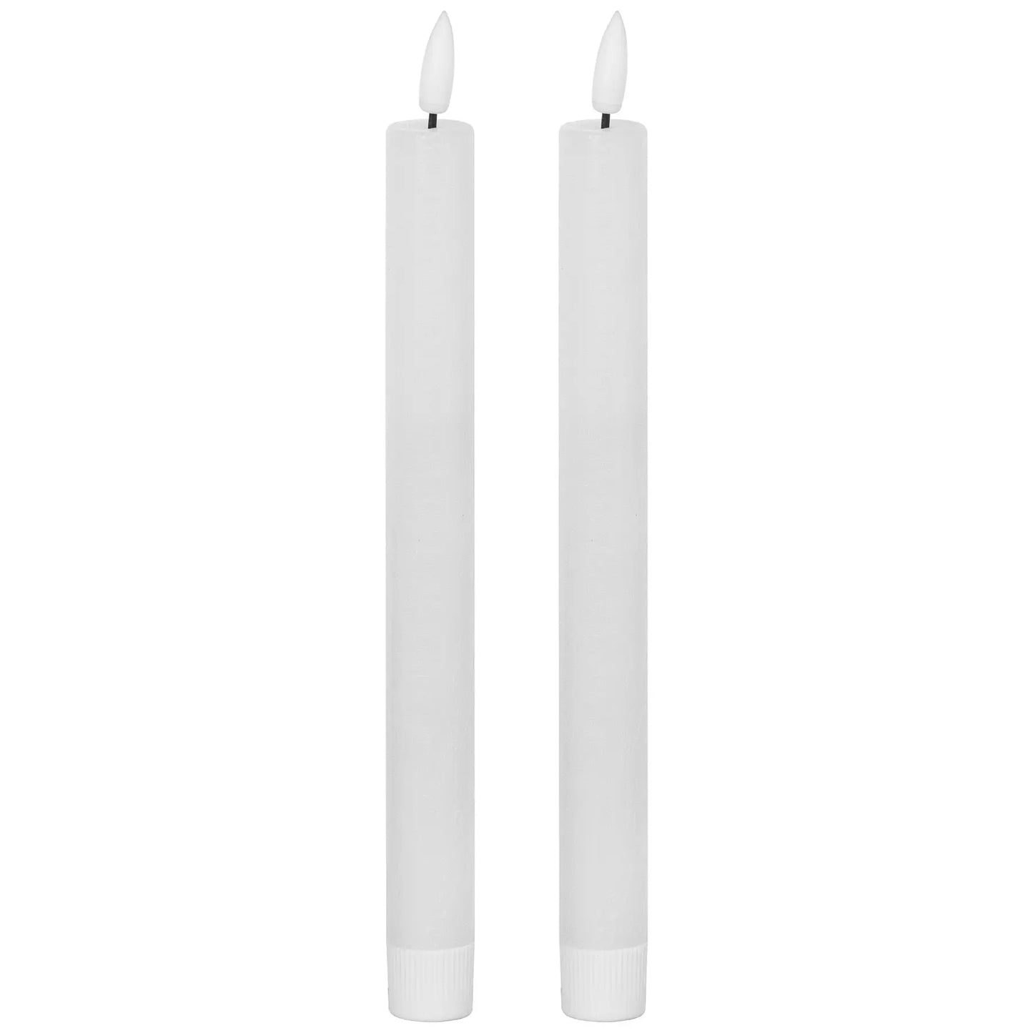 Luxe Collection Natural Glow S/ 2 White LED Dinner Candles Makur Interior