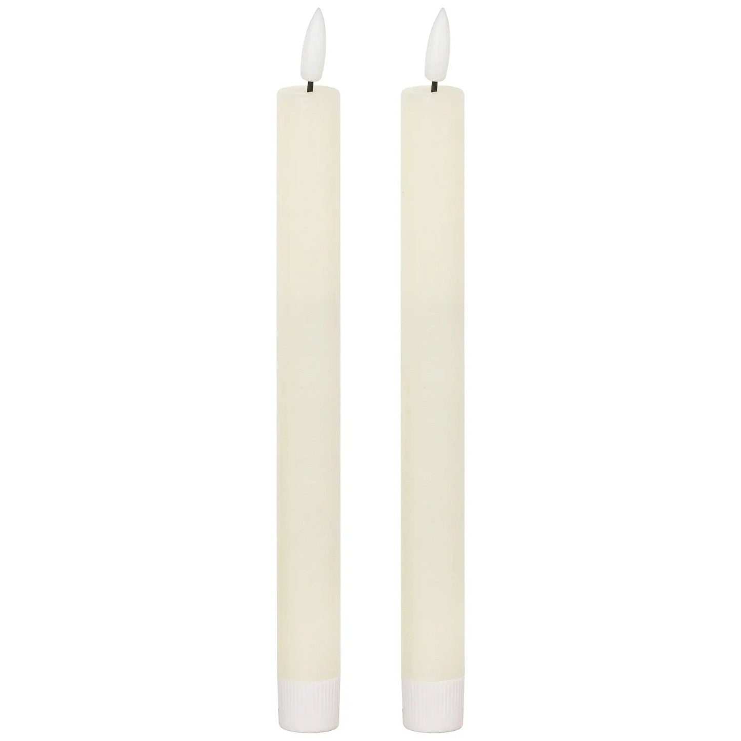 Luxe Collection Natural Glow S/ 2 Ivory LED Dinner Candles Makur Interior