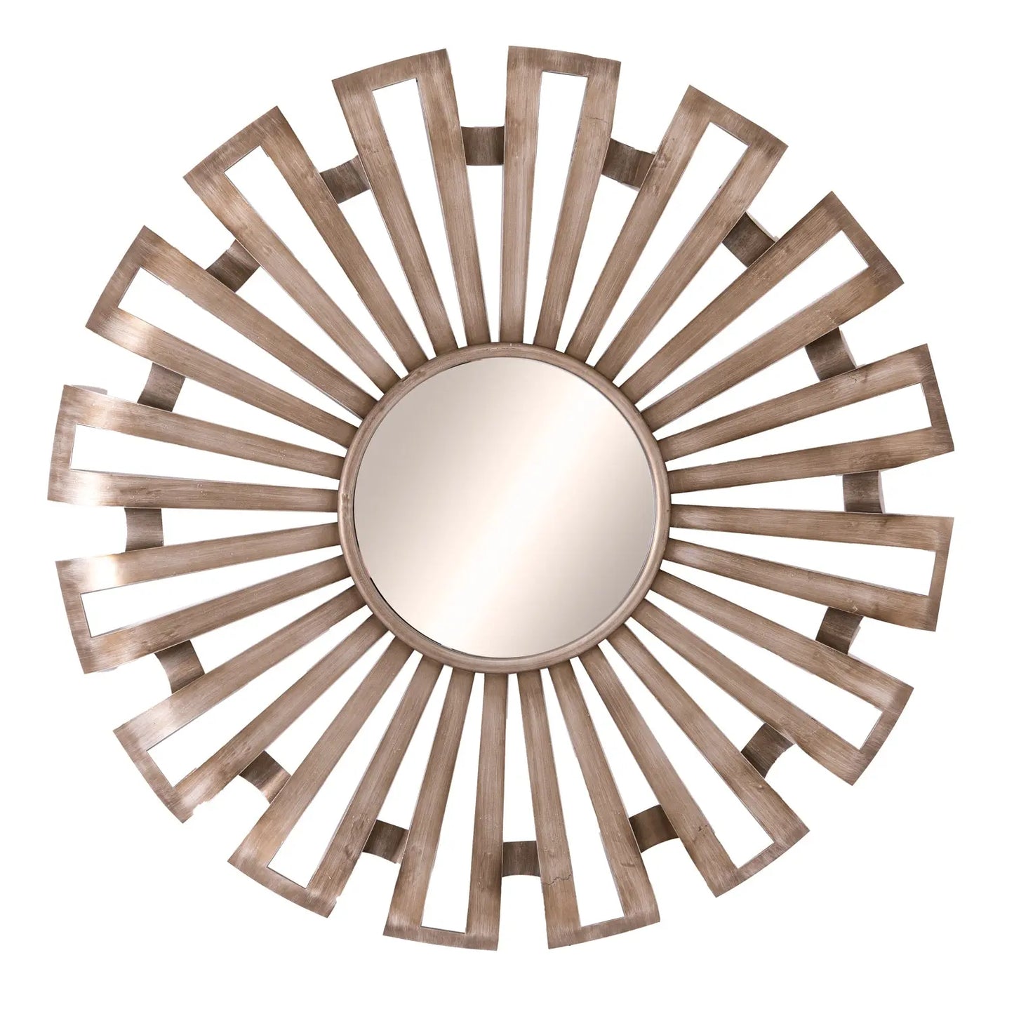 Evi Antique Silver Sunburst Mirror Makur Interior