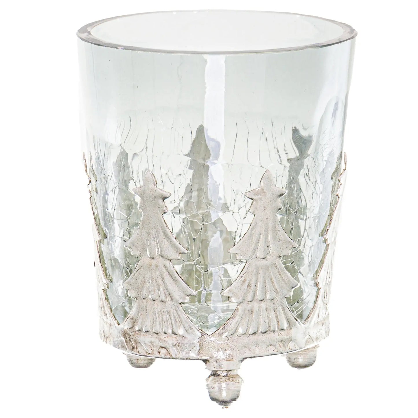 Noel Collection Small Christmas Tree Crackled Candle Holder Makur Interior