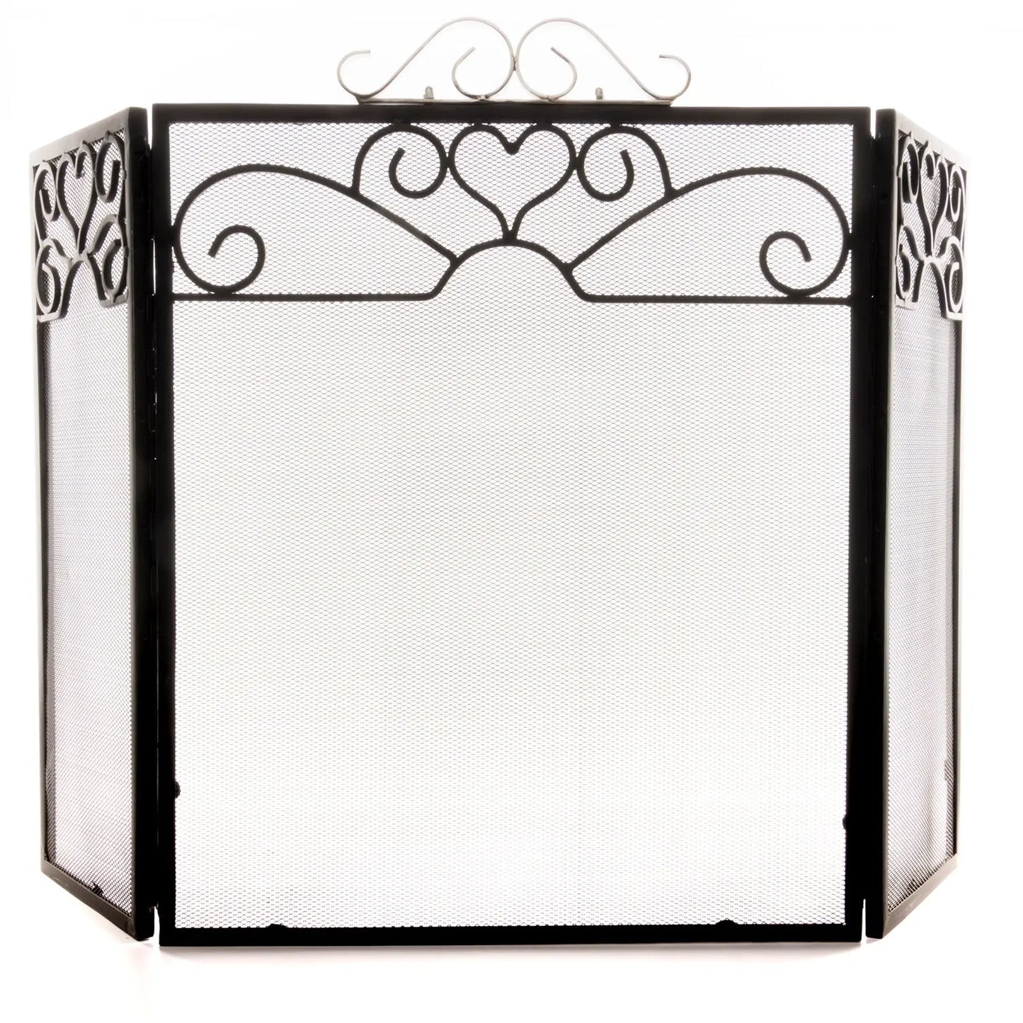 Chrome Topped Three Fold Fire Screen Makur Interior