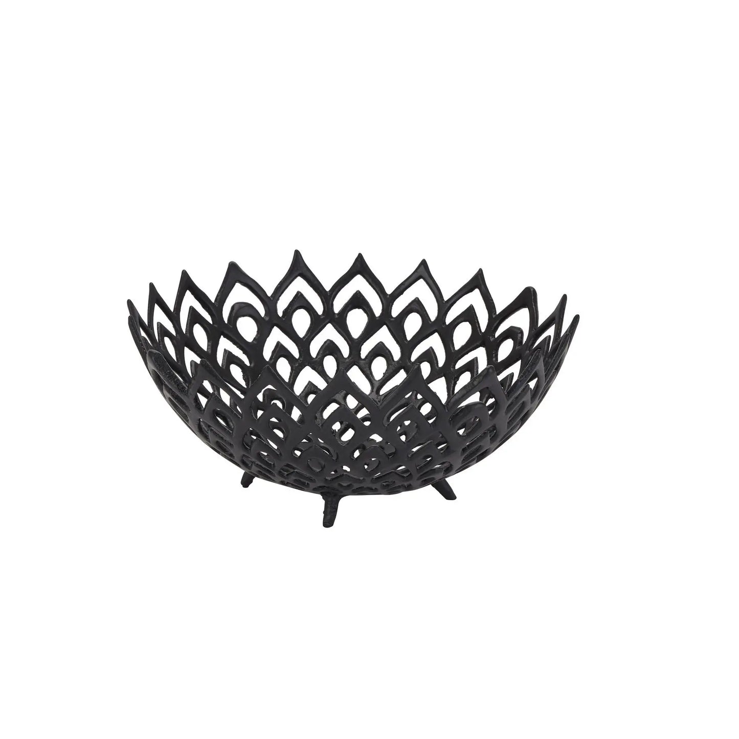 Black Cast Lattice Bowl Makur Interior