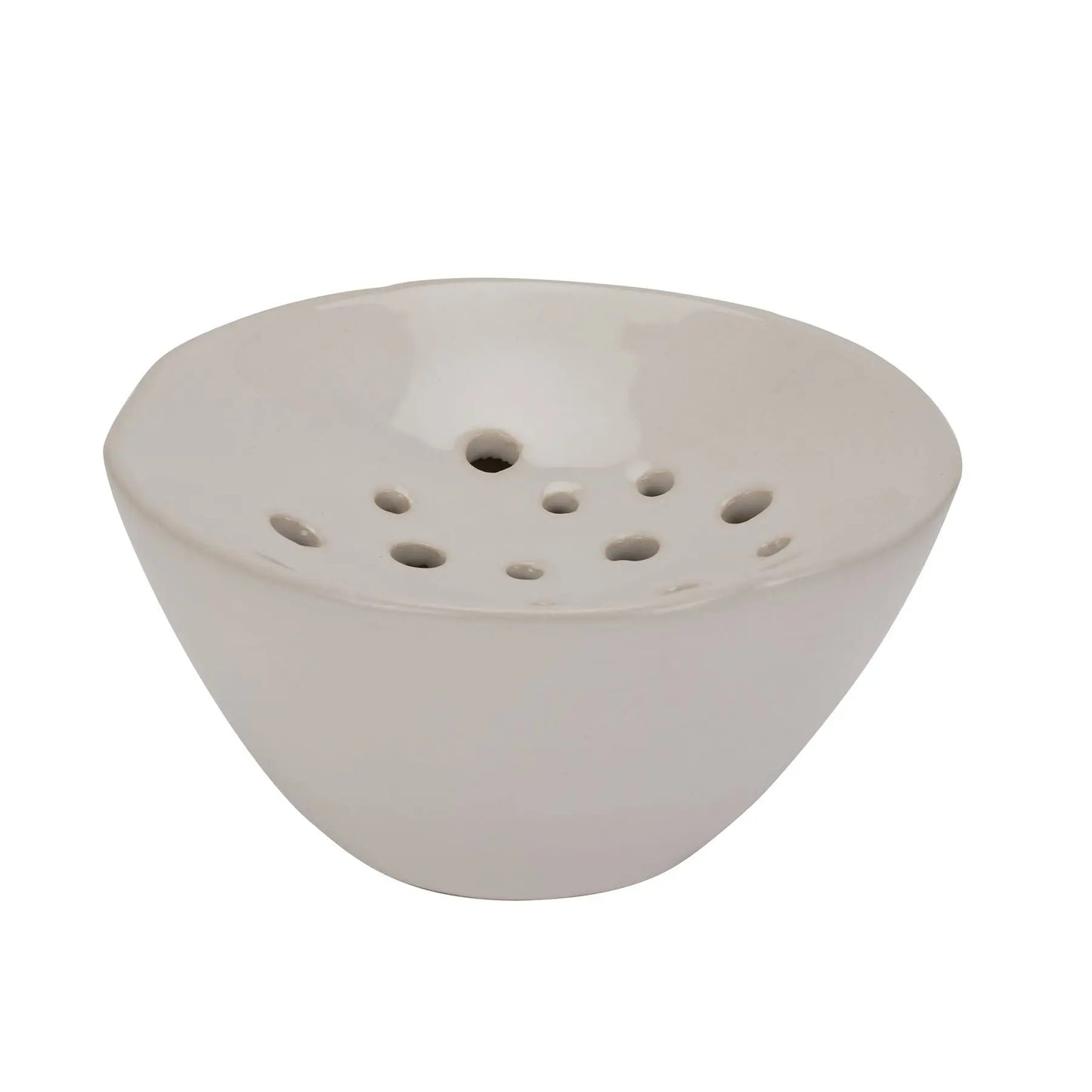 Off White Ceramic Flower Frog Makur Interior