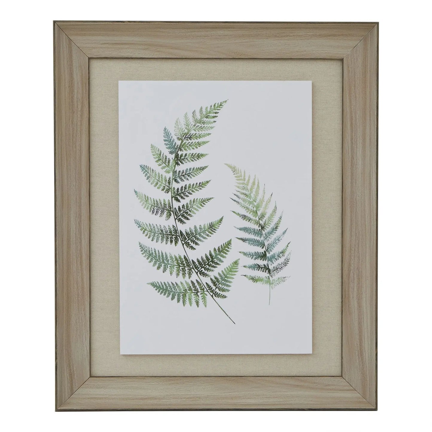 Watercolour Fern Duo In Washed Wood Frame Makur Interior