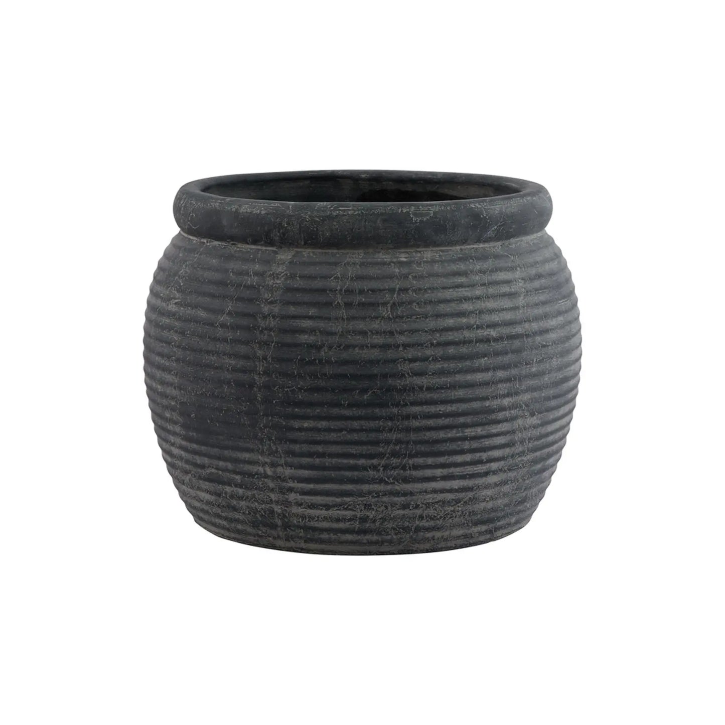 Amalfi Grey Rimmed Plant Pot Makur Interior