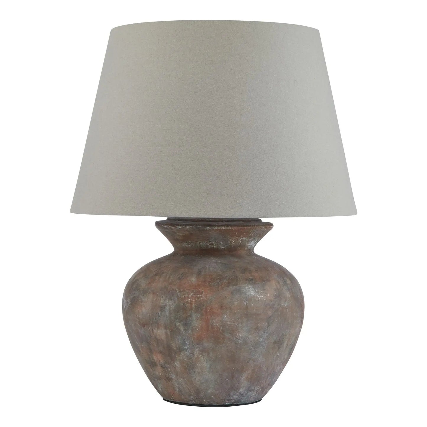 Siena Brown Round Table Lamp With Linen Shade Makur Interior