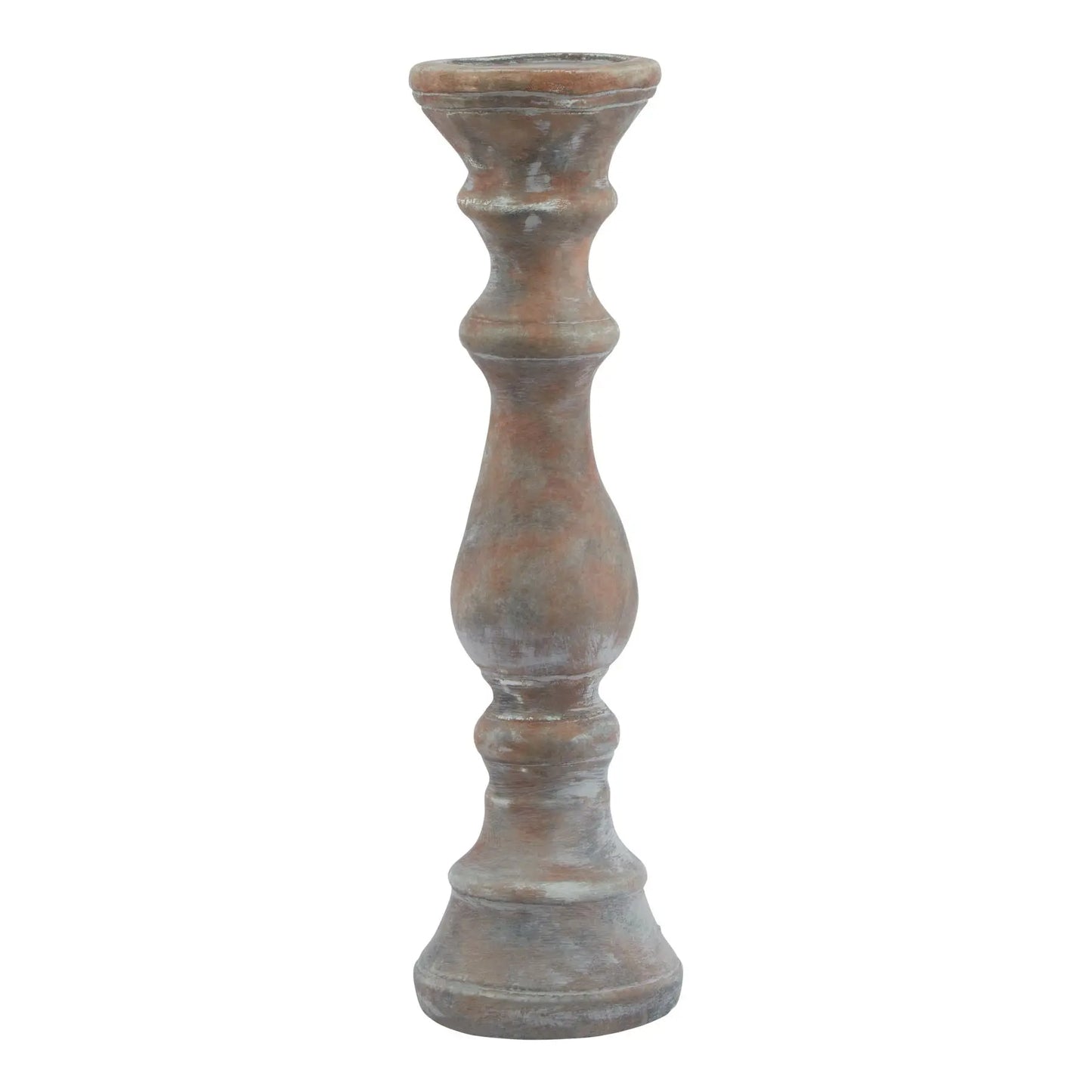 Siena Large Brown Column Candle Holder Makur Interior