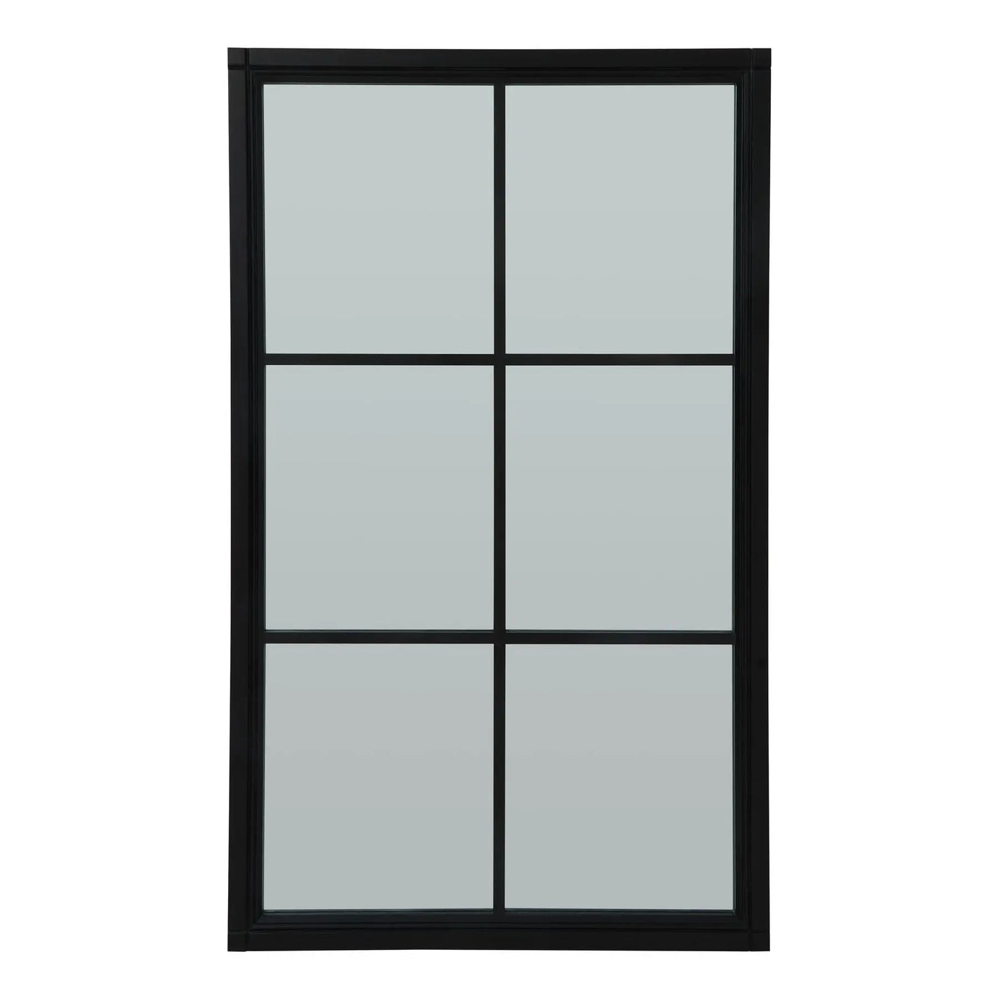 Black Wood Large Window Mirror Makur Interior