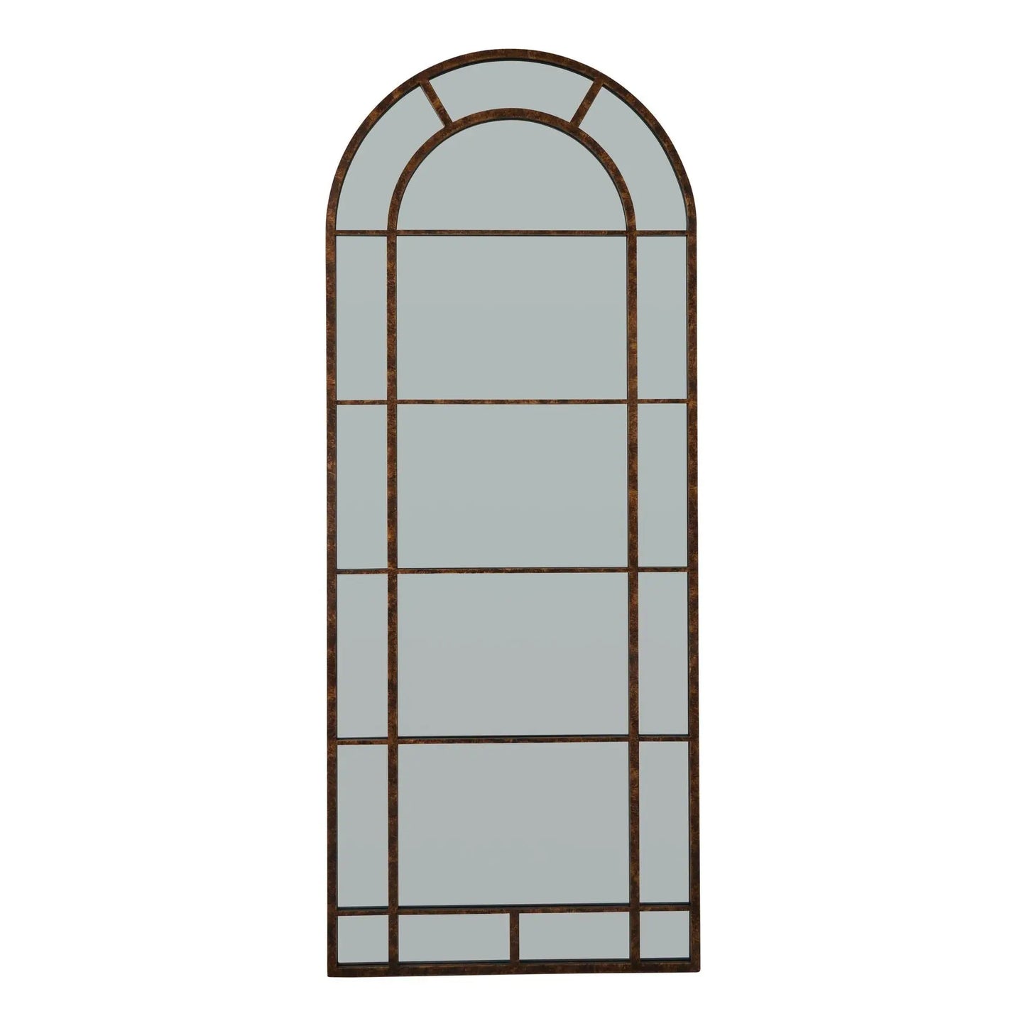 Rust Effect Large Arched Window Mirror Makur Interior