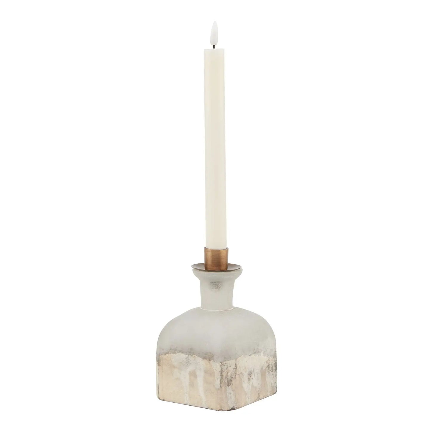 Burnished Dipped and Aged Brass Candle Holder Vase Makur Interior