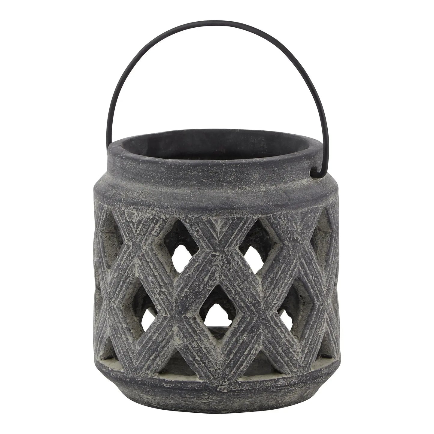 Amalfi Grey Lattice Lantern Makur Interior