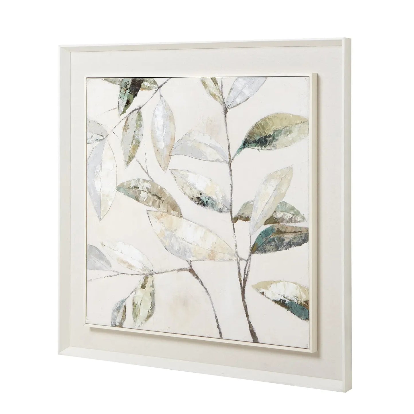 Dolce Dapple Leaf Framed Painting On Canvas Makur Interior