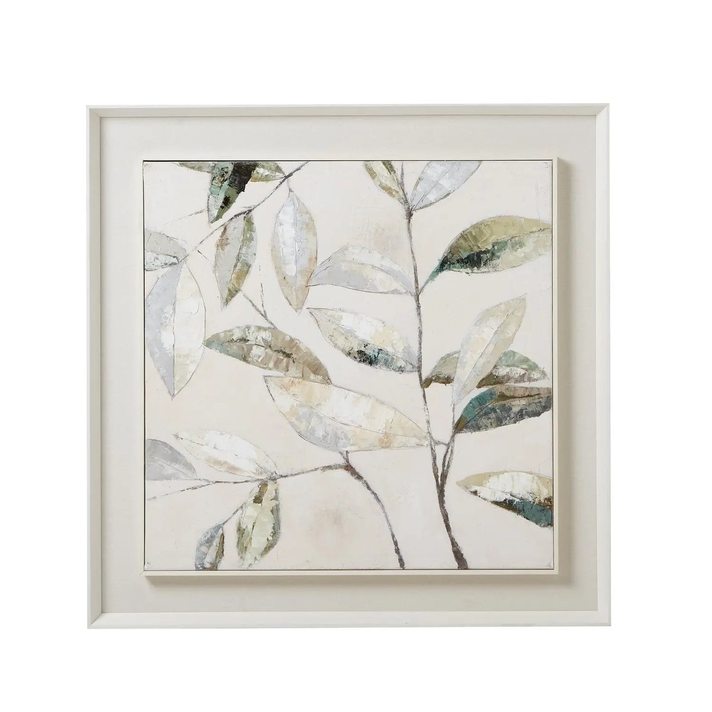 Dolce Dapple Leaf Framed Painting On Canvas Makur Interior