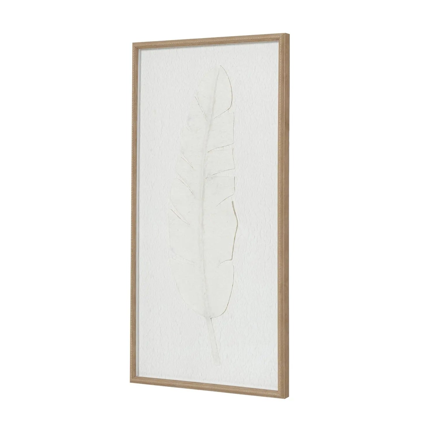 Large Quill White Feather Art Mounted In Beaded Frame Makur Interior