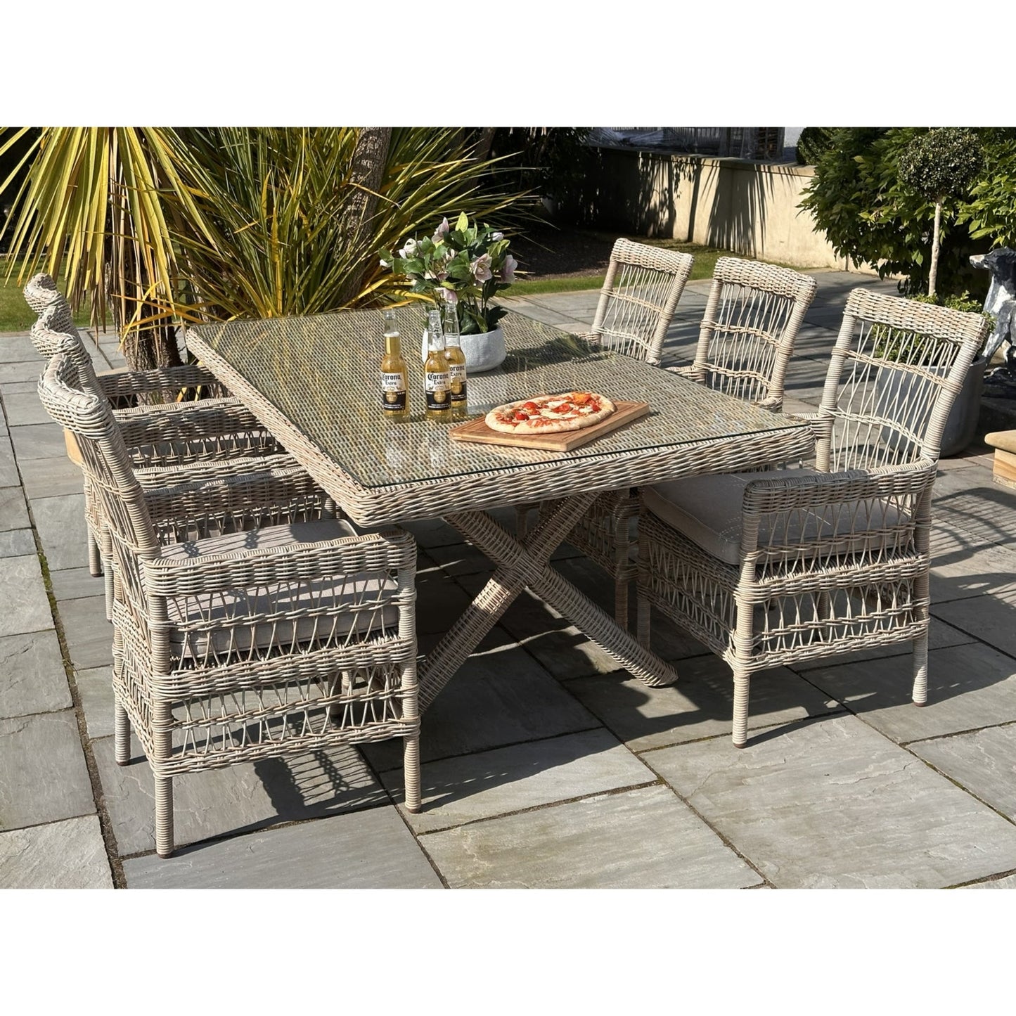 Provence Collection Outdoor 6 Seater Dining Set Makur Interior