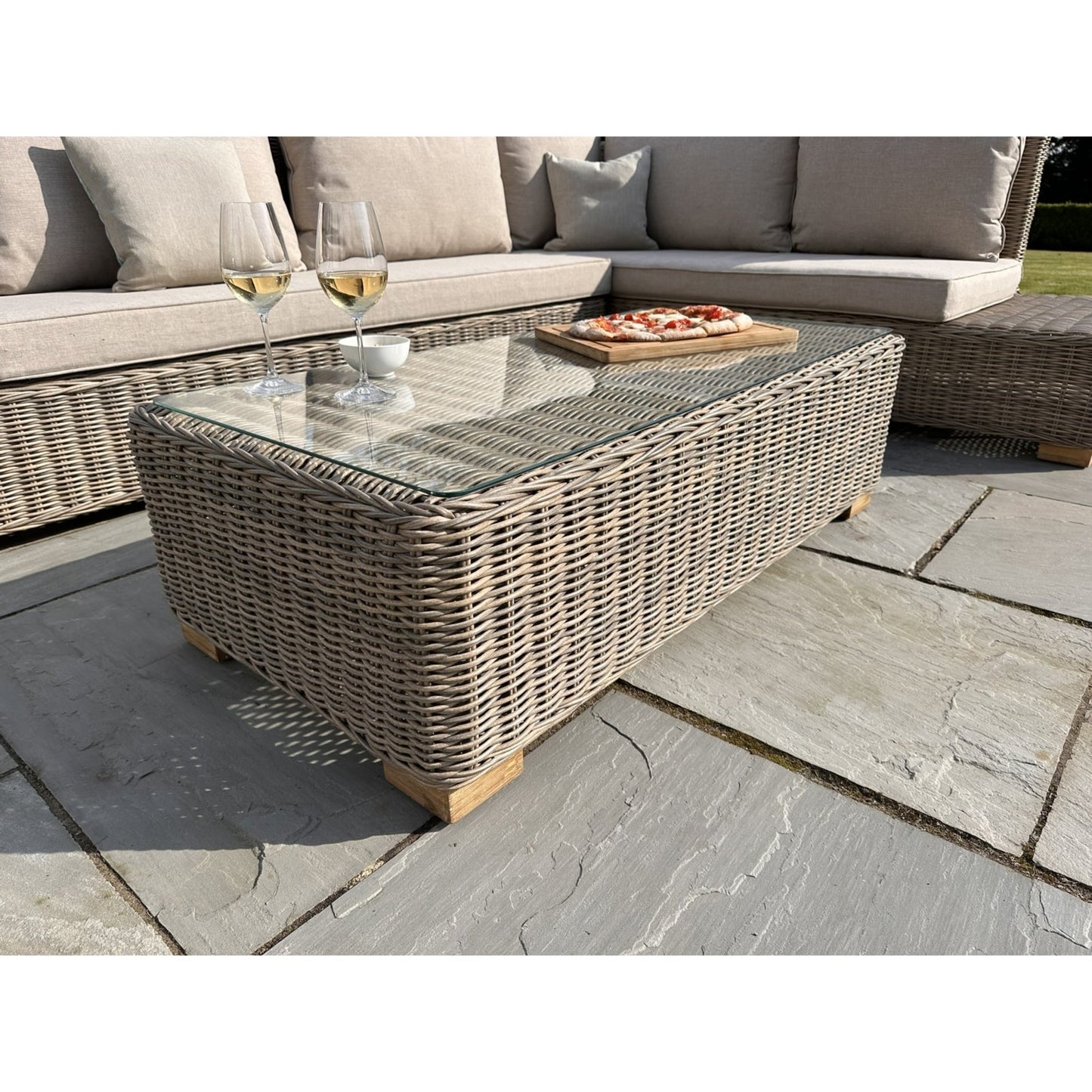 Capri Collection Outdoor Large Corner And Coffee Table Set Makur Interior