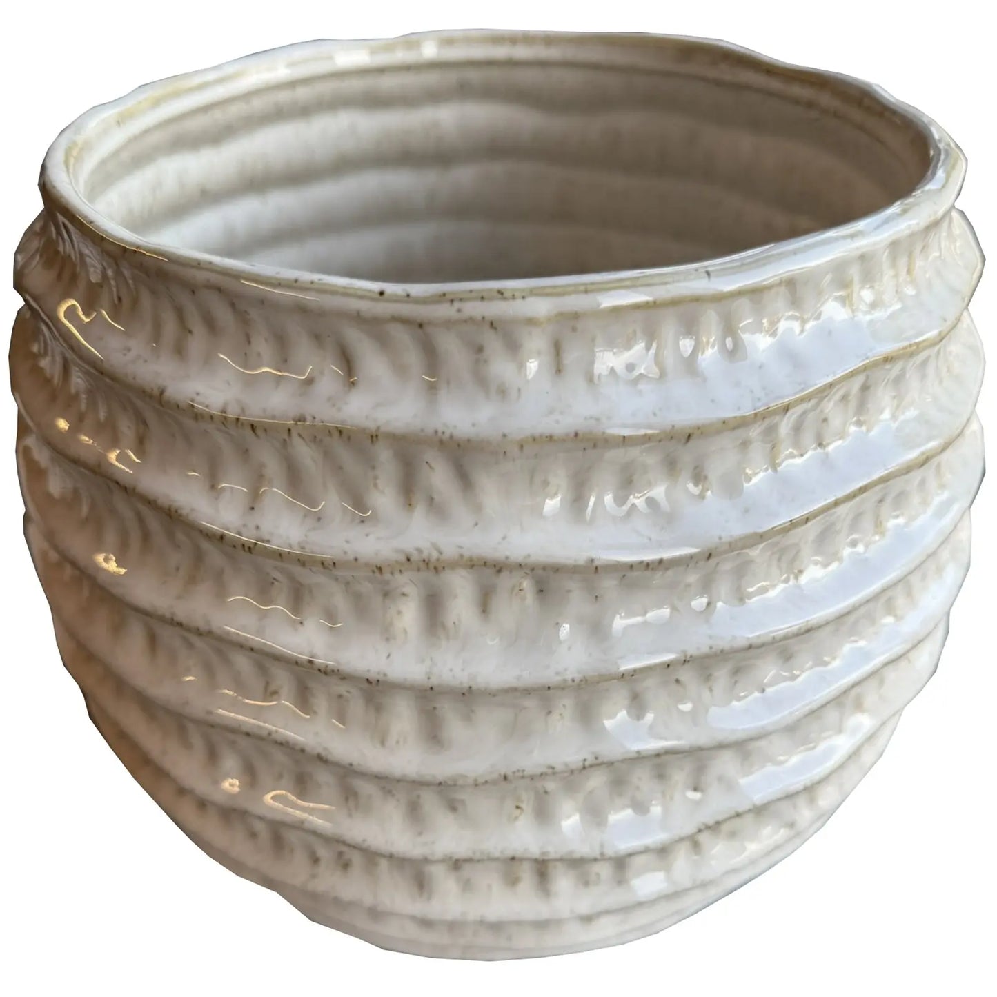 Pallida Ridged Pot Vase Makur Interior