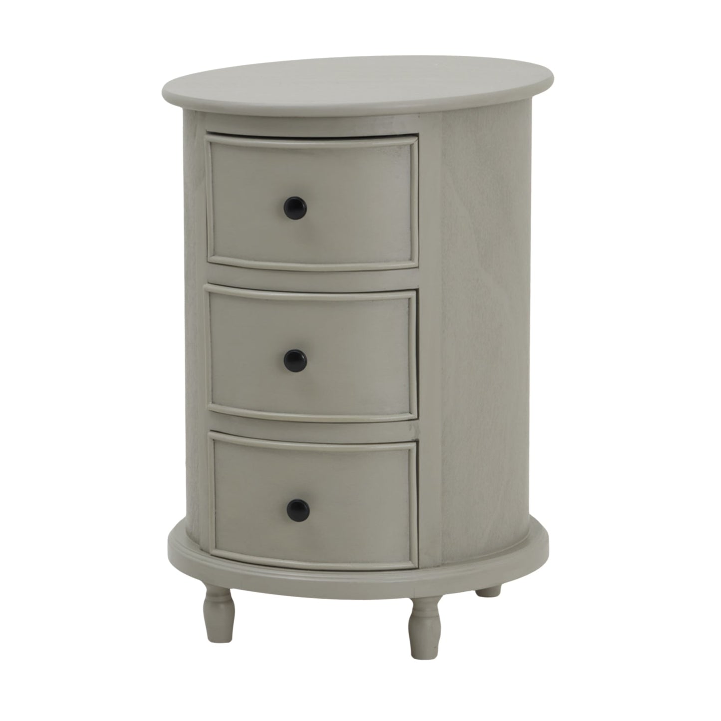 The Camden Collection 3 Drawer Round Side Table Makur Interior