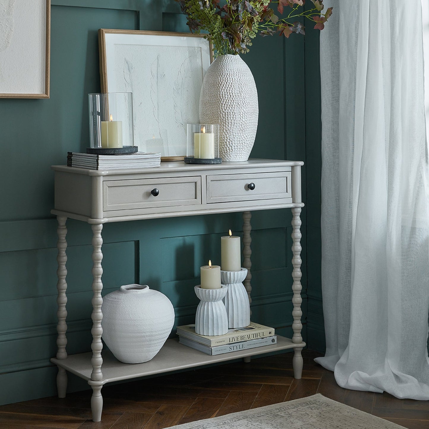 The Camden Collection Two Drawer Console Table Makur Interior