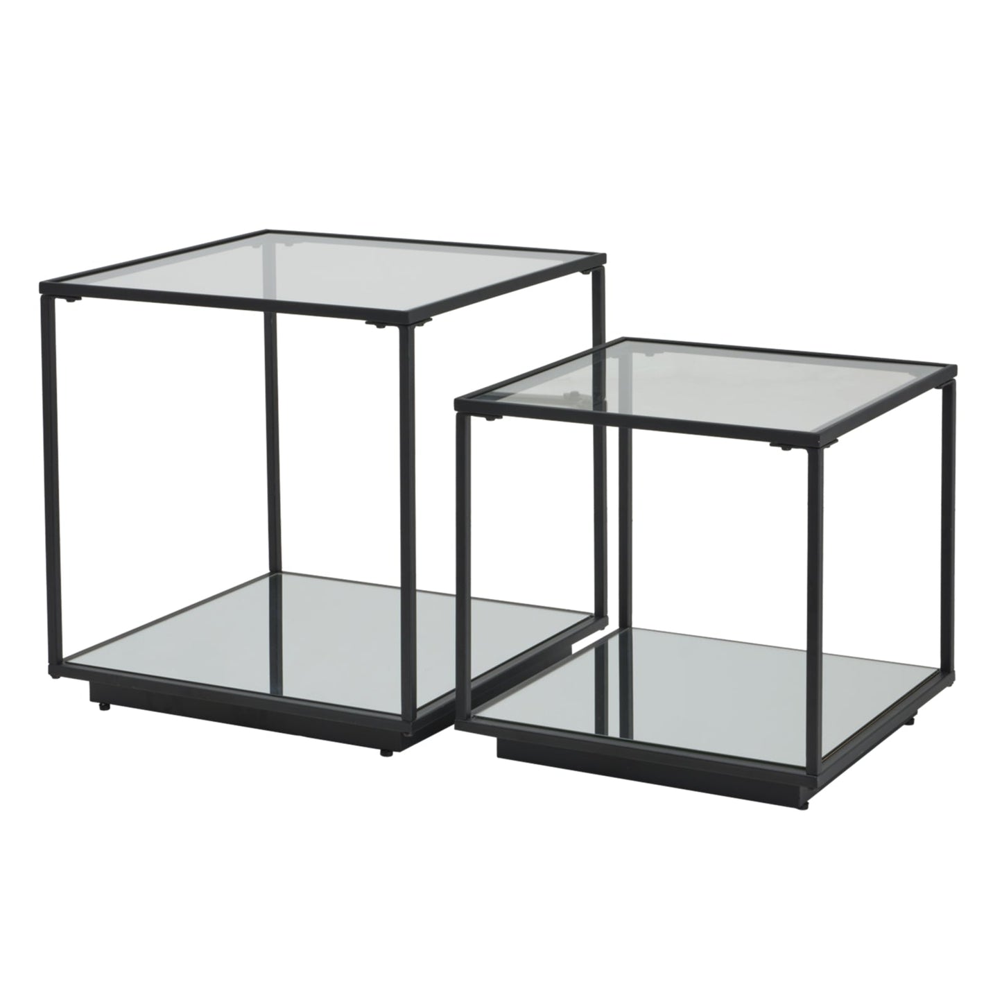 Lennox Black Framed Set Of 2 Side Tables Makur Interior