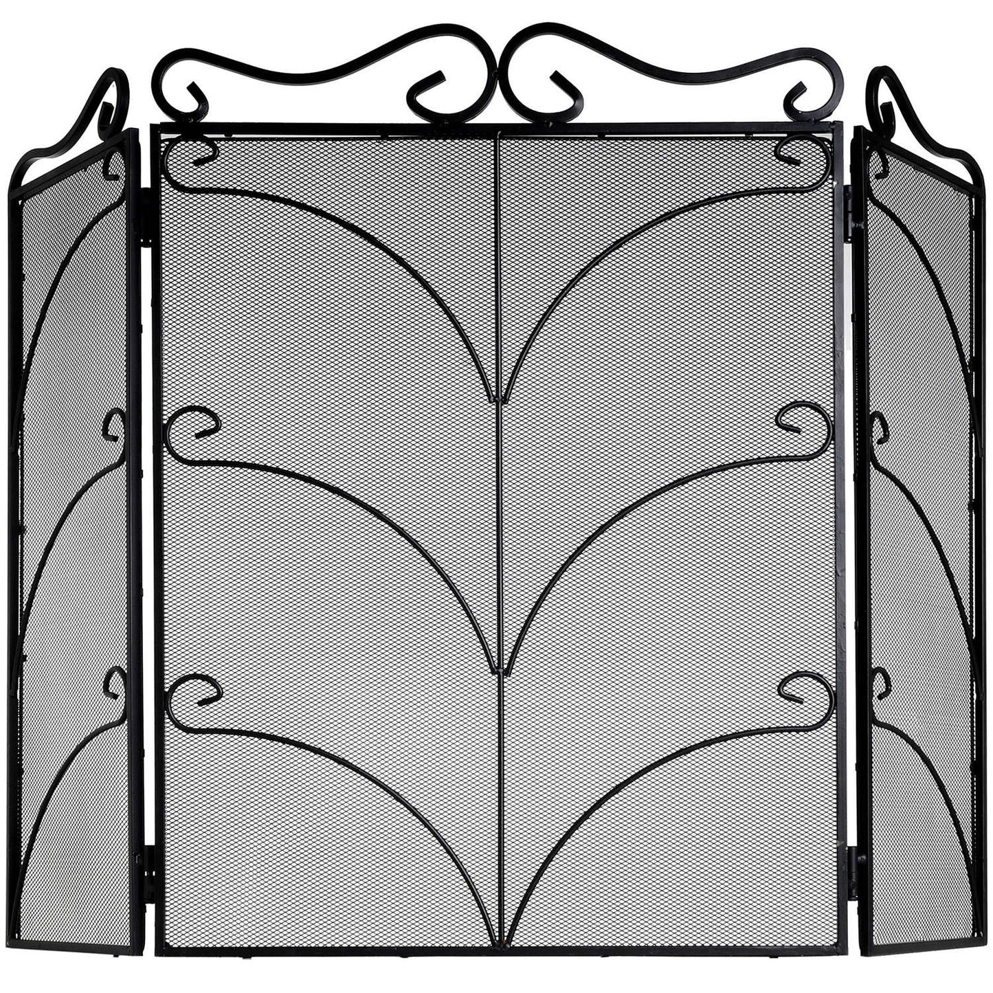 Heavy Large Black Ornate Fire Screen Makur Interior