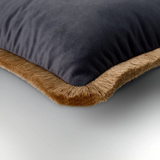 Petrol Luxury Cushion 50cm with gold fringe Onacara