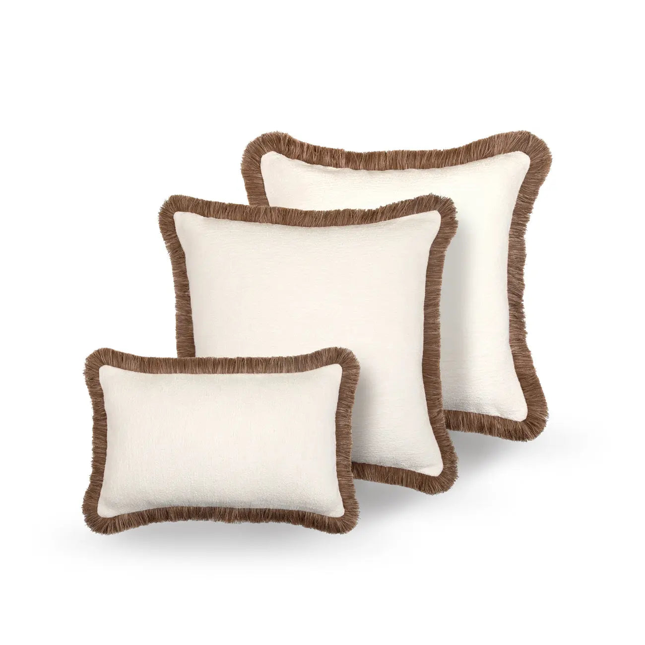 Bouclé Luxury Cushion with Multitonal Clove Fringe Onacara