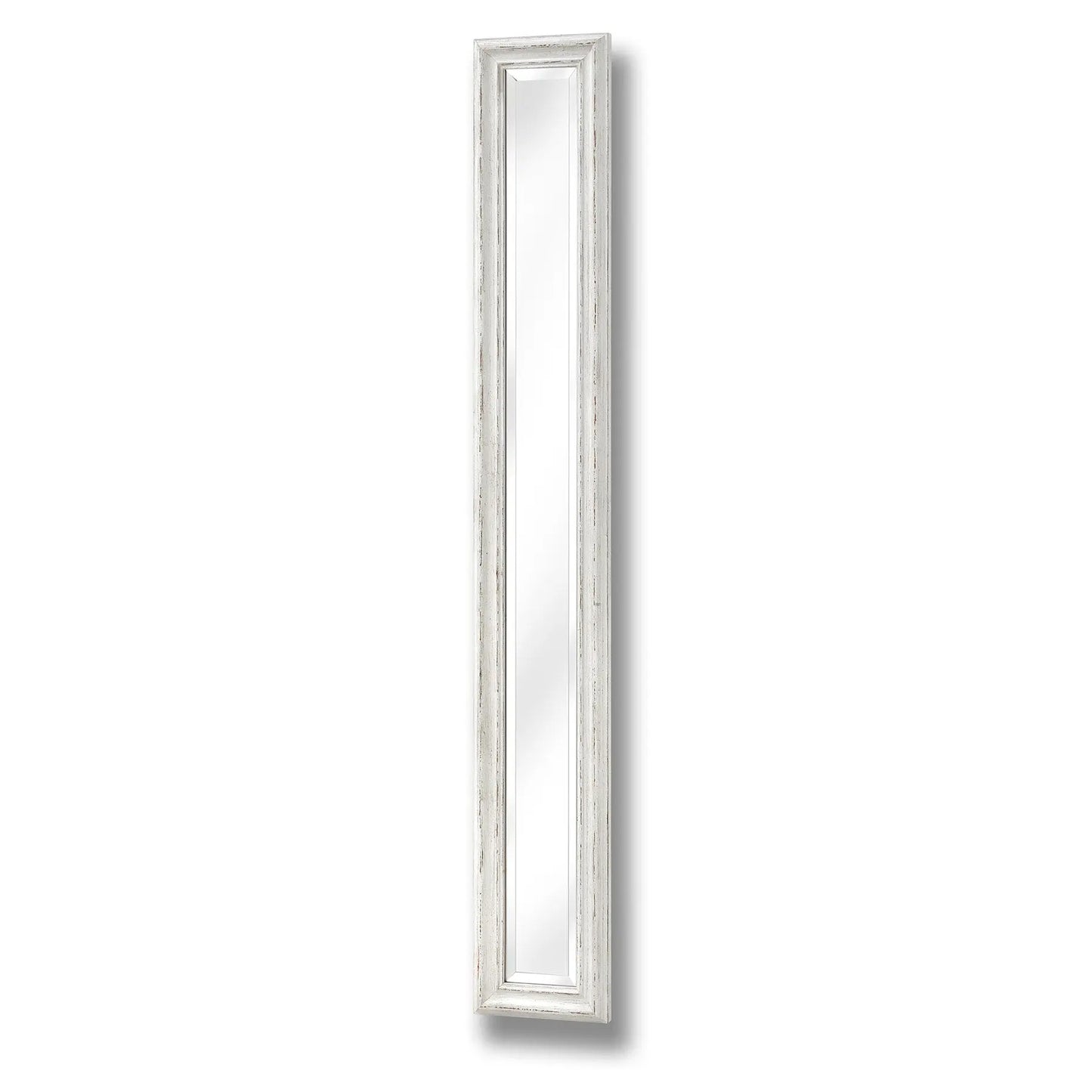 Antique White Frame Narrow Wall Mirror Makur Interior