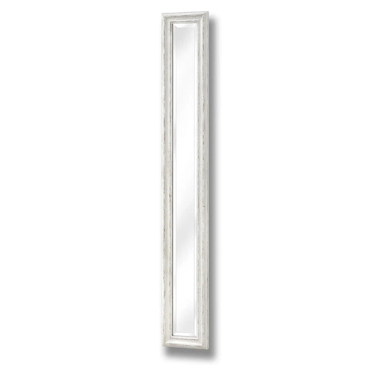 Antique White Frame Narrow Wall Mirror Makur Interior
