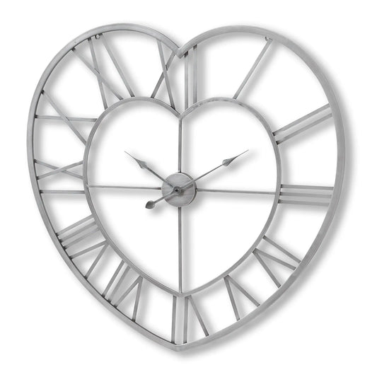 Silver Heart Skeleton Wall Clock Makur Interior