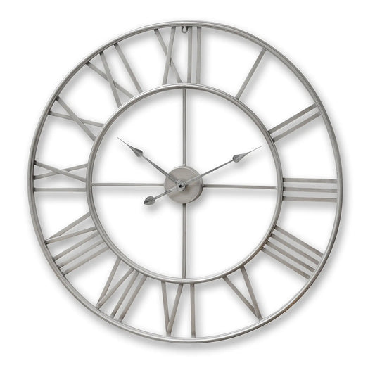 Large Silver Skeleton Wall Clock Makur Interior