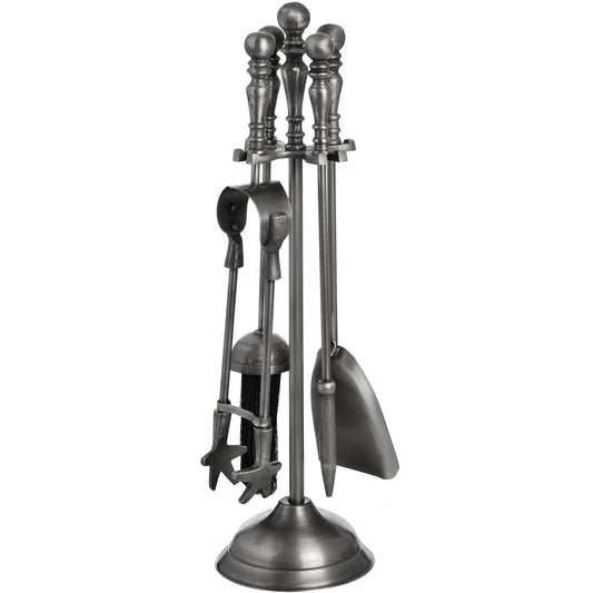 Traditional Companion Set In Antique Pewter Makur Interior