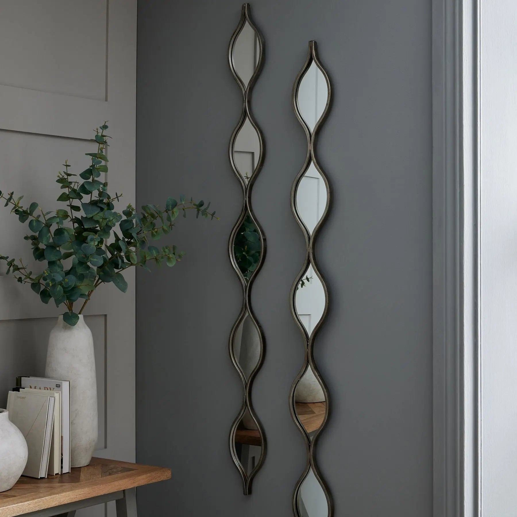 Decorative Hanging Silver Mirror Makur Interior