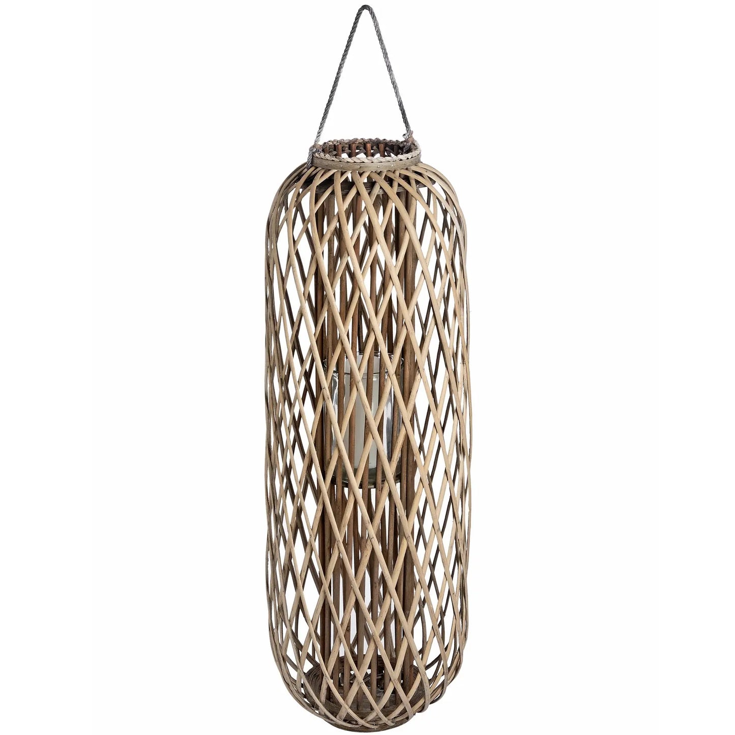 Huge Standing Wicker Lantern Makur Interior