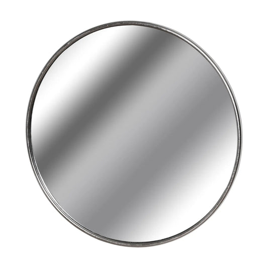 Silver Foil Large Circular Metal Wall Mirror Makur Interior