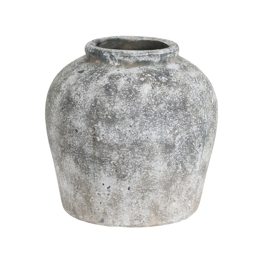 Aged Stone Ceramic Vase Makur Interior