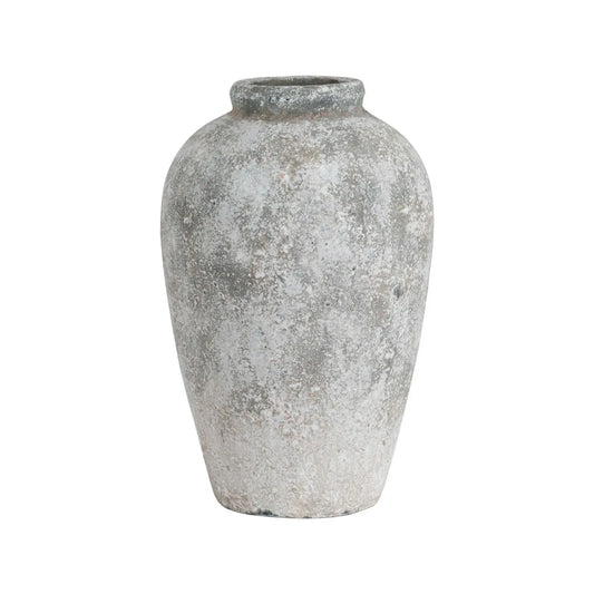 Aged Stone Tall Ceramic Vase Makur Interior