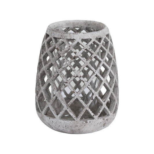 Large Conical Ceramic Lattice Hurricane Lantern Makur Interior