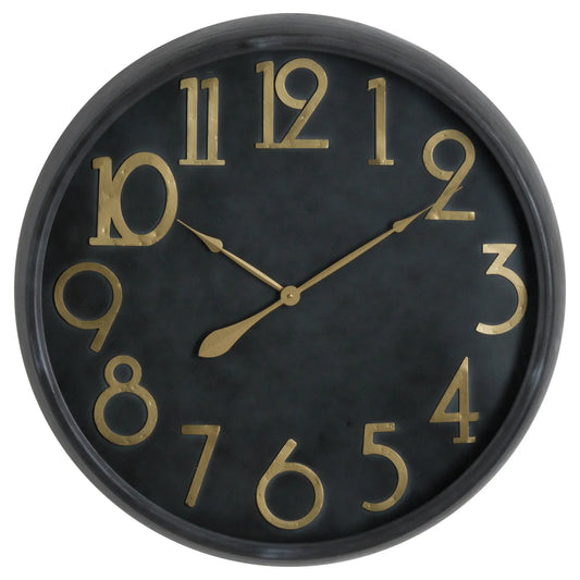 Soho Brass And Black Large Clock Makur Interior