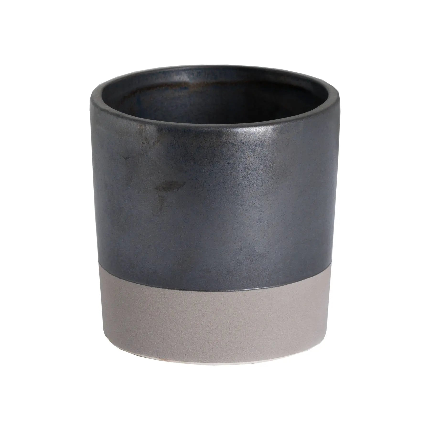 Metallic Grey Ceramic Planter Makur Interior