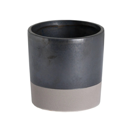 Metallic Grey Ceramic Planter Makur Interior