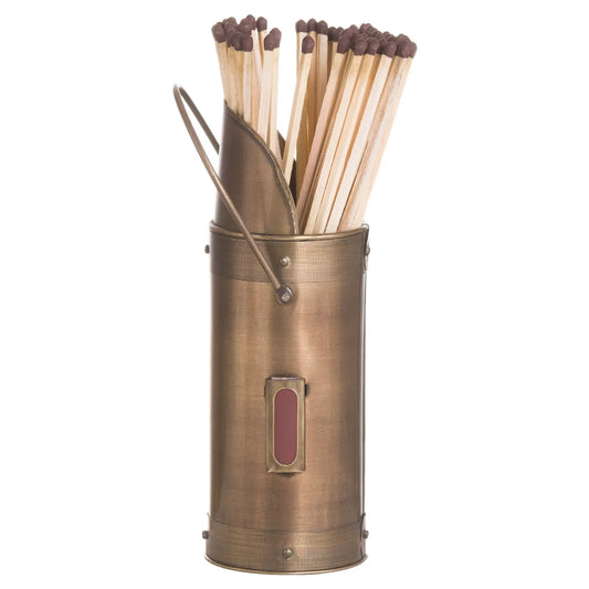 Antique Bronze Matchstick Holder With 60 Matches Makur Interior