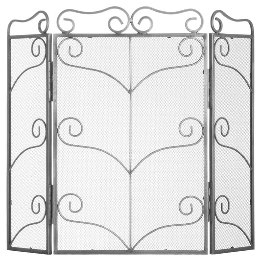 Heavy Large Antique Silver Fire Screen Makur Interior