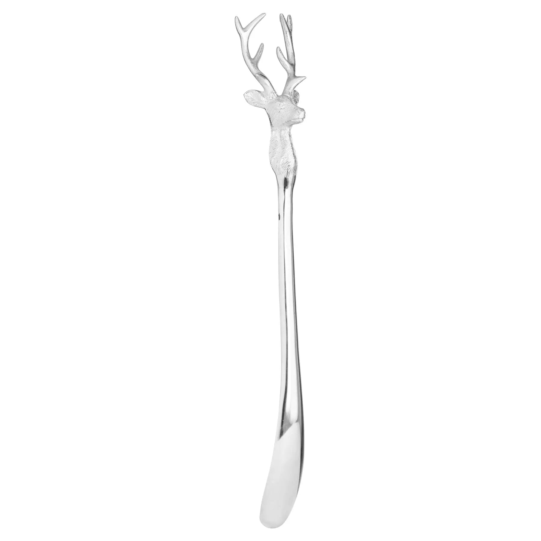 Silver Nickel Stag Head Detail Shoe Horn Makur Interior