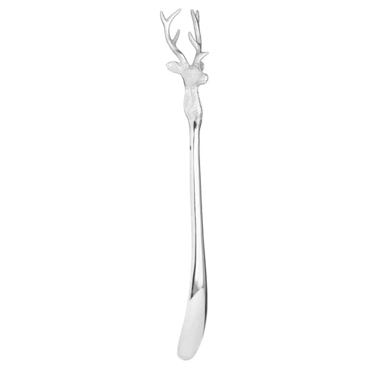 Silver Nickel Stag Head Detail Shoe Horn Makur Interior