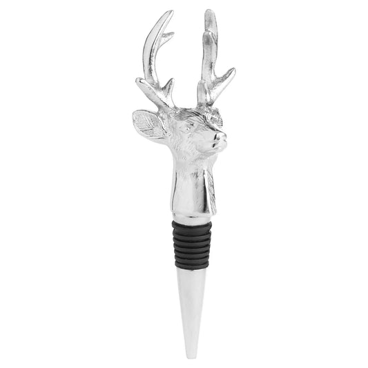 Silver Nickel Reindeer Bottle Stopper Makur Interior