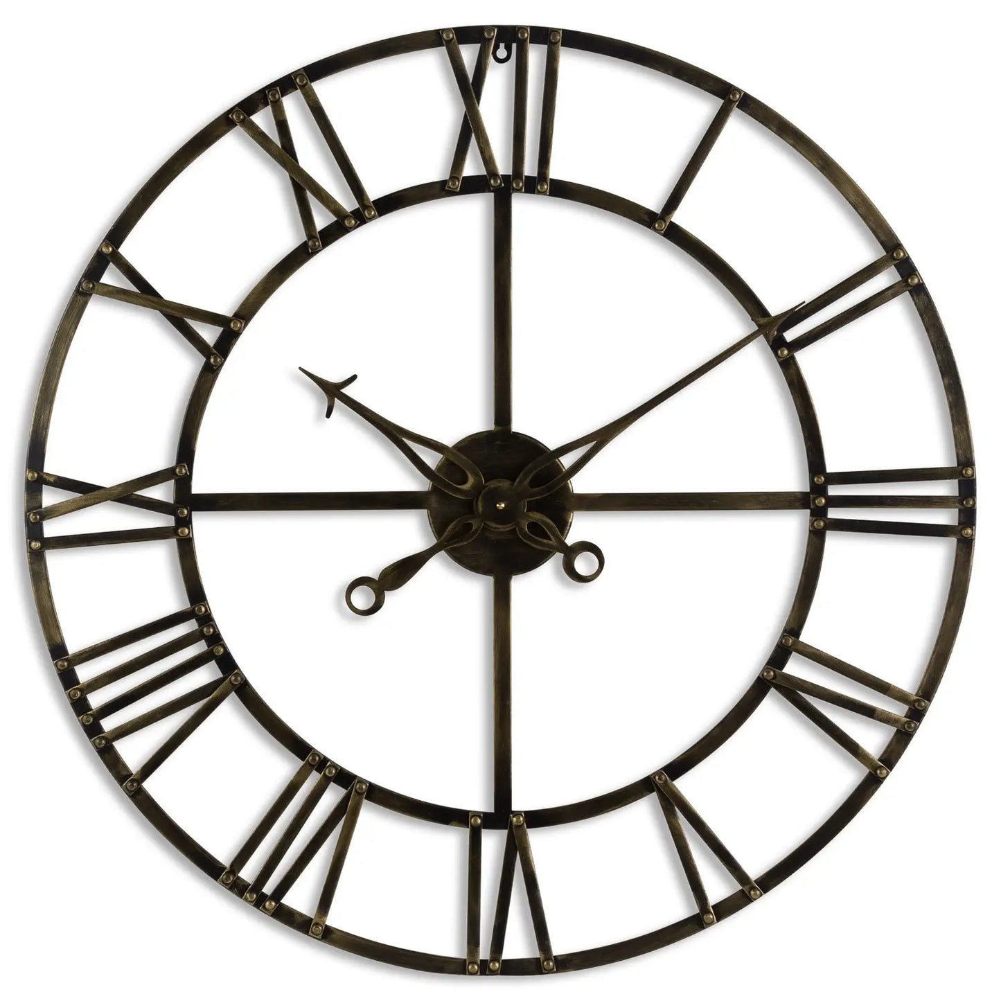 Small Antique Brass Skeleton Clock Makur Interior