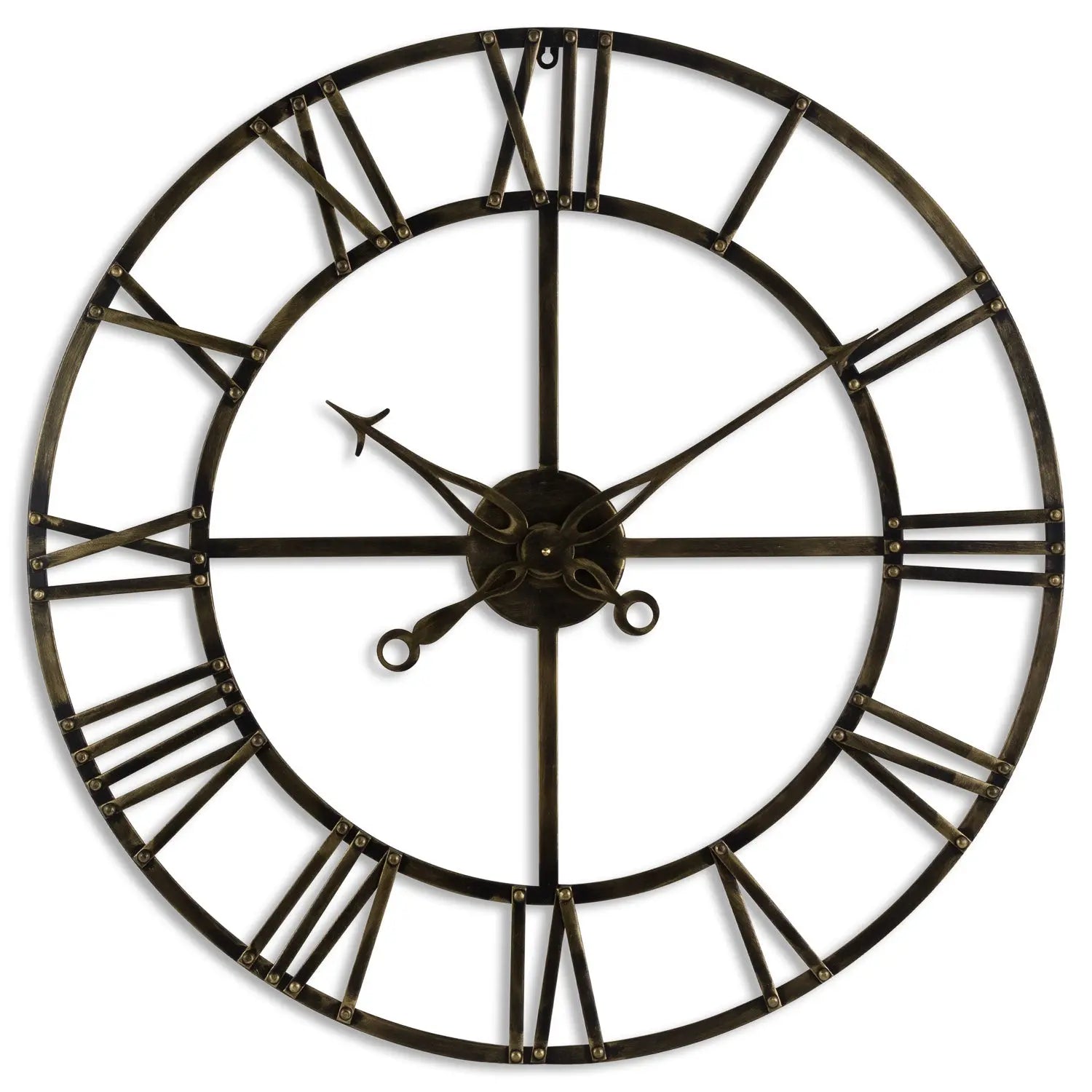 Small Antique Brass Skeleton Clock Makur Interior