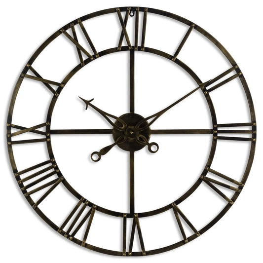Small Antique Brass Skeleton Clock Makur Interior